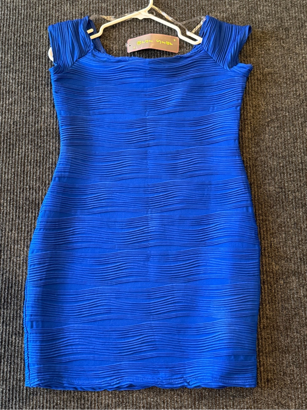 Brat Star Cobalt Blue Textured Mini Dress